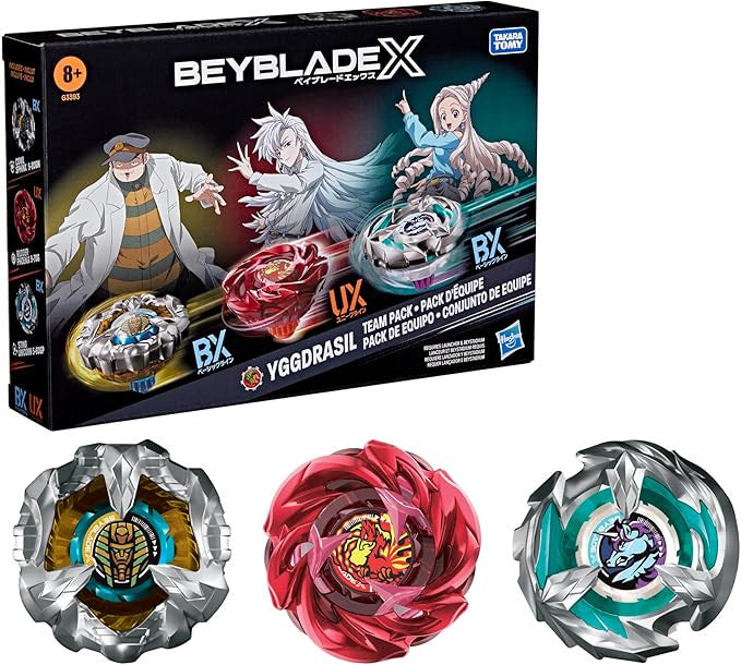 Beyblade X Yggdrasil Team Pack, 3 Takara Tomy Tops, Anime Battling Tops Game Toys, Ages 8+ (Amazon Exclusive)