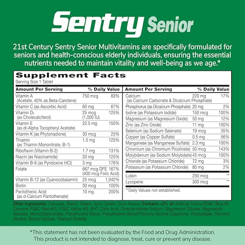 21st Century Sentry Senior Tablets, 265 Count 21st CenturyBuy Supplements Australia
