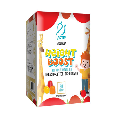 Actif Height Boost Mega Support for Kids 3-8 Years Old, Height Growth with 10+ Factors, 60 Gummies, Strawberry Flavor, Get Tall Fast Formula ACTIFBuy Supplements Australia