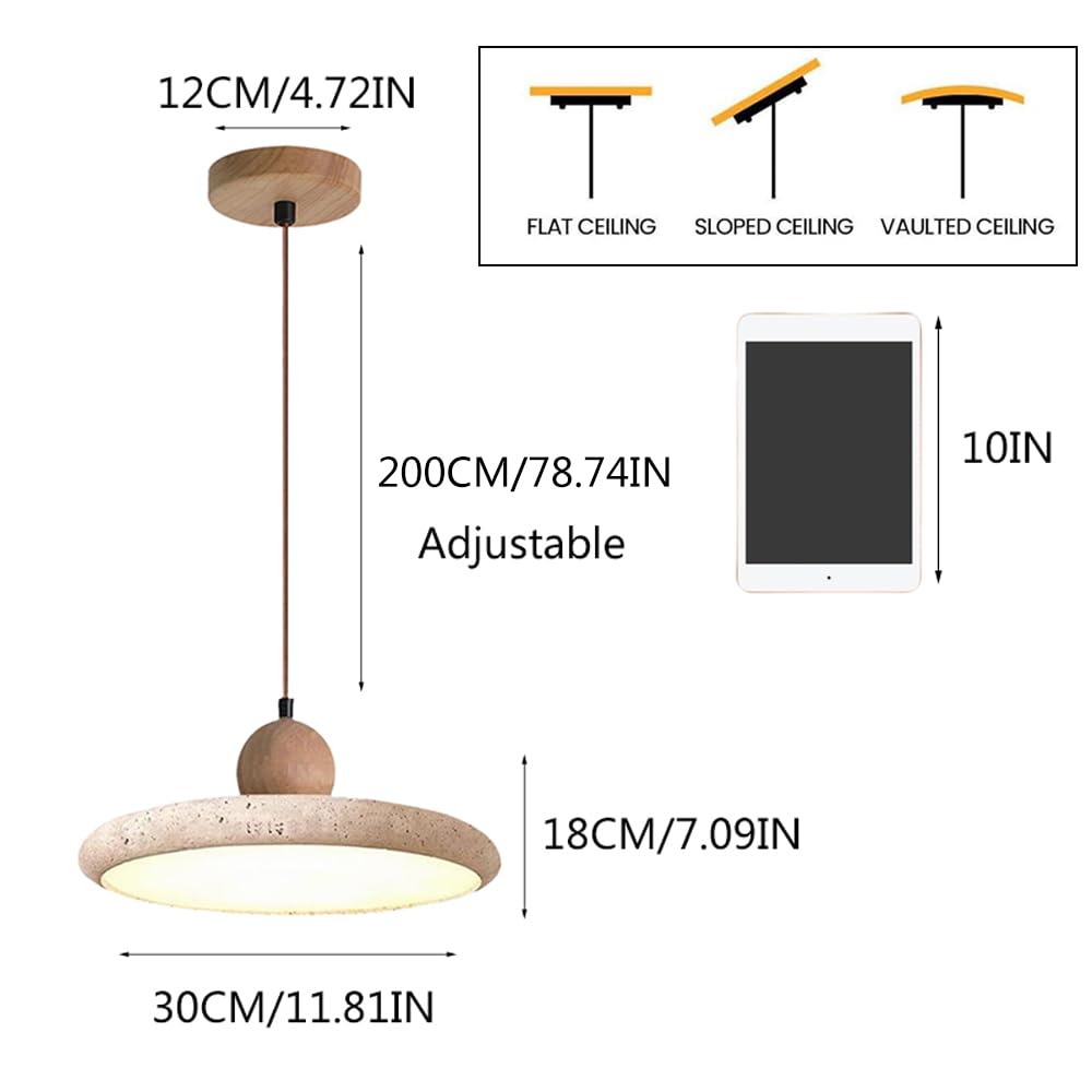 BFFGKGL Modern Minimalist Dome Yellow Travertine Bedside Pendant Light Nordic Natural Stone Hanging Lamp Japanese Vintage Marble Industry Kitchen Island Chandelier for Bedroom Living Room Dining Room BFFGKGLBuy Supplements Australia