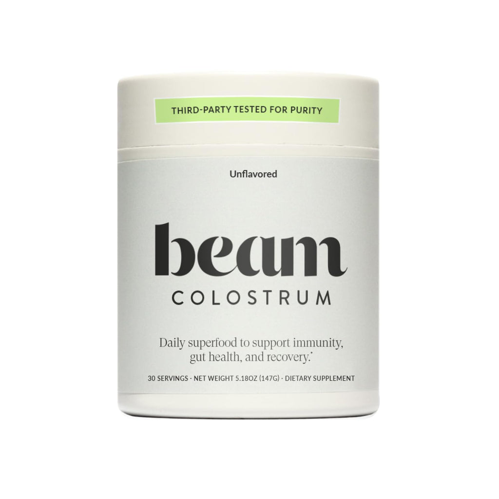 BEAM Unflavored Colostrum Powder I Grass-Fed Pure Whole Bovine Colostrum for Gut Health, Bloating & Immune Support I Non-GMO Recovery Supplement