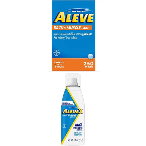Aleve Back & Muscle with Naproxen, 250 Count & AleveX Pain Relief Spray, 3.2 Ounce, Pain Relief AleveBuy Supplements Australia