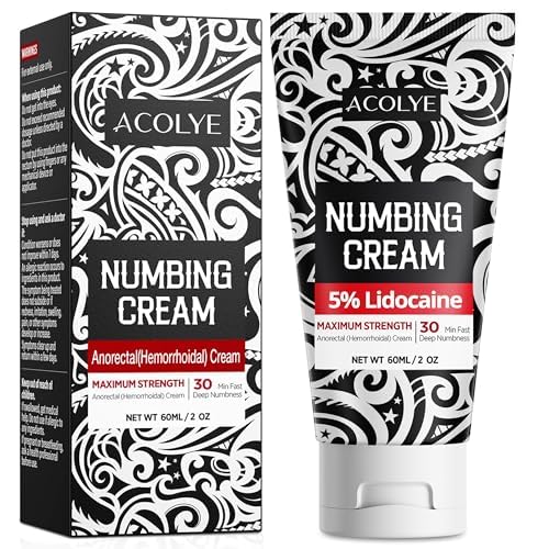 Acolye Numbing Cream Maximum Strength : 5% Lidocaine Topical Anesthetic - Extra Strength 5X Numbing with Menthol Arnica and Emu Oi (2 Fl Oz, Mint Flavor) AcolyeBuy Supplements Australia
