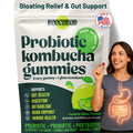 BoochBod - Probiotic Kombucha Gummy - Prebiotics, Probiotics, Postbiotics, Fiber Supplement, Slippery Elm, Dandelion Root, for Bloating, Gut Health