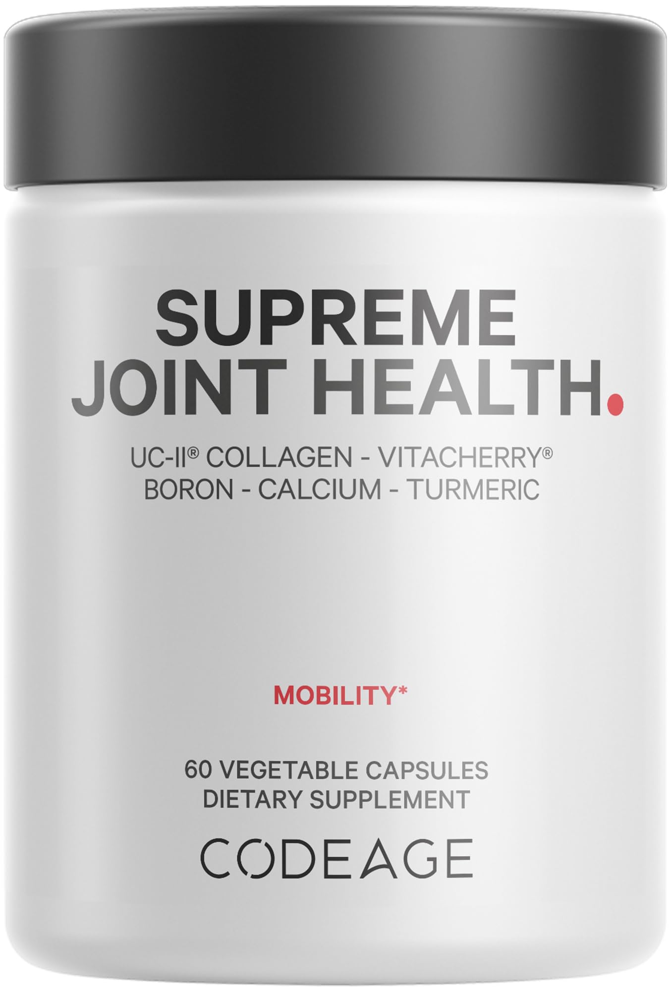 Codeage Supreme Joint Health, UC-II Collagen Capsules Type II, VitaCherry Sport Cherries, Boron, Calcium Fructoborate, Hyaluronic Acid, Turmeric, Bromelain & Boswellia Supplement, Non-GMO, 60 Count CodeageBuy Supplements Australia