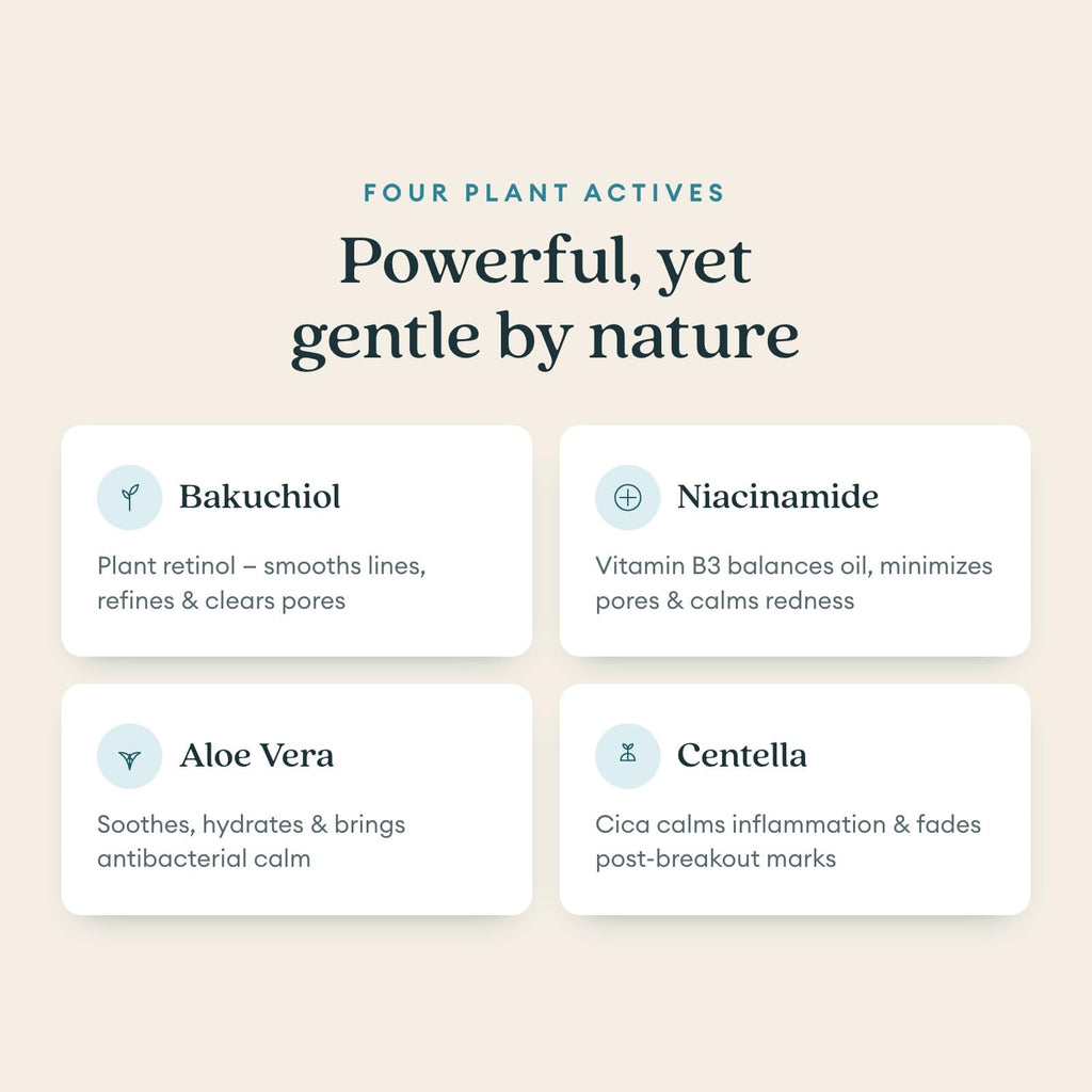 LUMA & LEAF Clear Slate Niacinamide Serum for Face – Redness & Acne Relief with Bakuchiol & Aloe Vera – Hydrating Vegan Daily