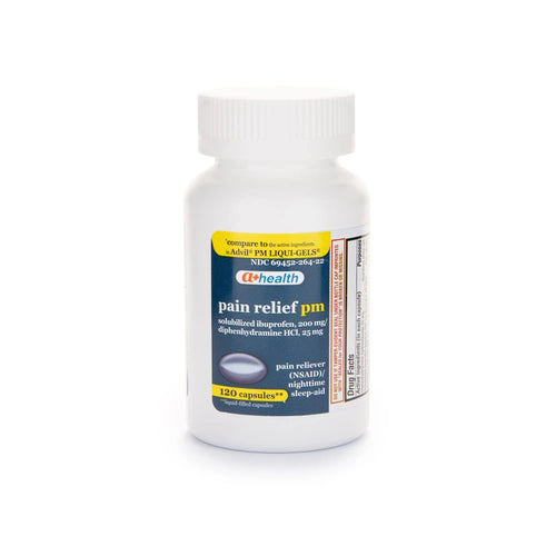 A+Health Ibuprofen PM Softgels, Pain Reliever/Nighttime Sleep Aid (NSAID), Ibuprofen 200mg and Diphenhydramine Hydrochloride 25mg, 120 Count A+HealthBuy Supplements Australia