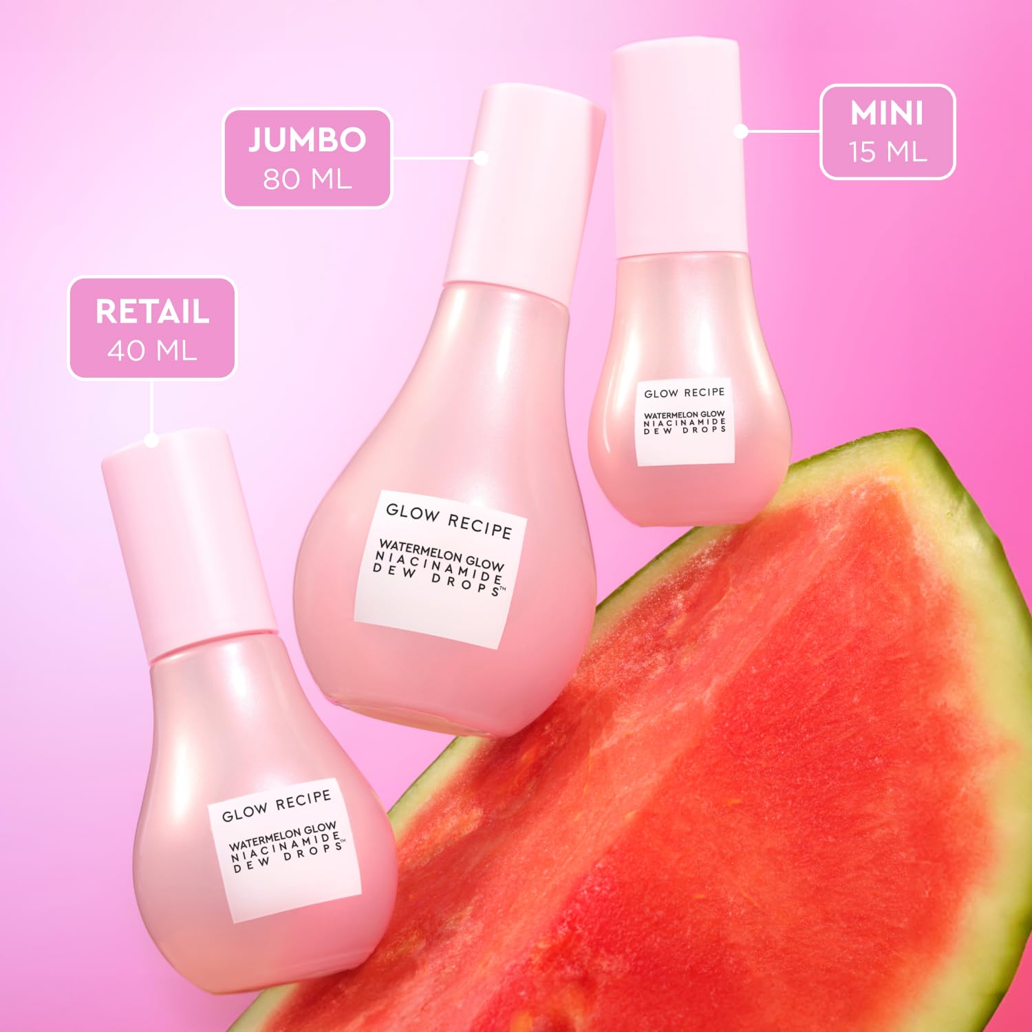 Glow Recipe Watermelon Niacinamide Dew Drops - Brightening, Plumping Hydrating Face Serum, Makeup Primer + Liquid Highlighter with Hyaluronic Acid