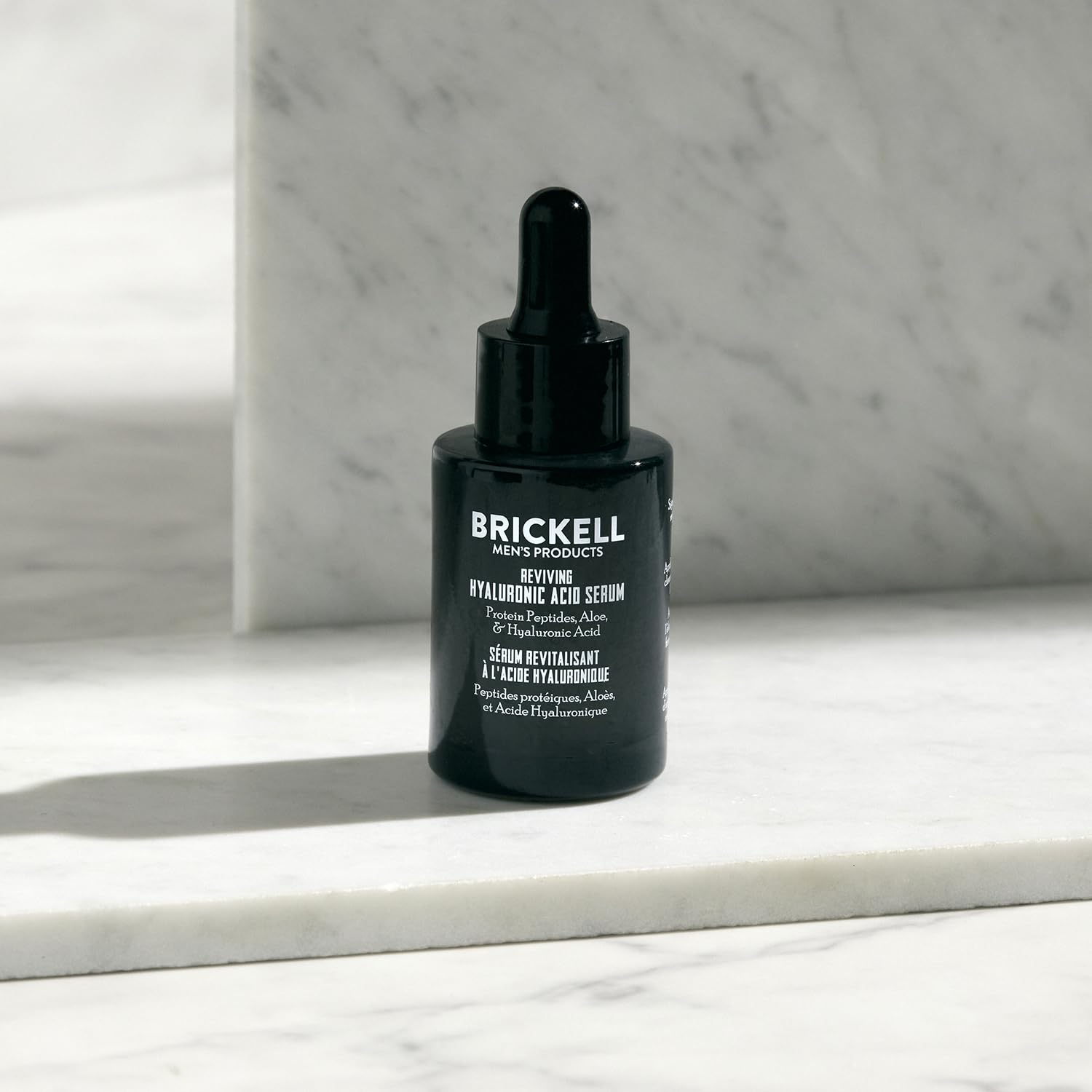 Brickell Men's Anti Aging Hyaluronic Acid Serum for Face, Reviving Day Serum for Men, Facial Serum With Hyaluronic Acid,
