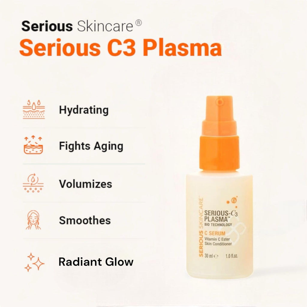 Serious Skincare Vitamin C Serum for Face, Anti-Aging Face Serum with Collagen, Vitamin E, Hydrating Skin Care for Brightening, Improve Appearance of Dark Spots