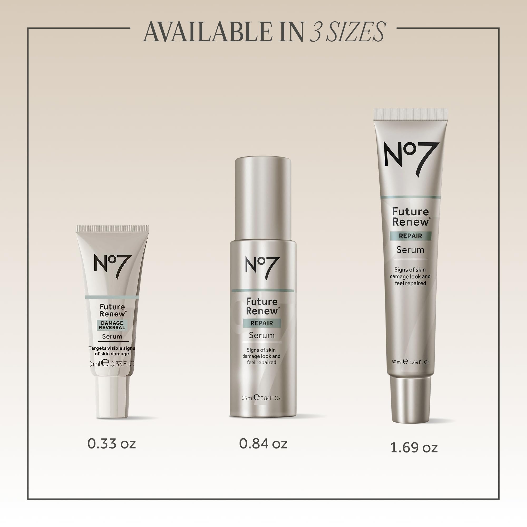 No7 Future Renew Damage Reversal Anti Aging Serum for Face - Face Serum for Women with Peptides to Support Skin Repair - Helps Reduce Fine Lines, Wrinkles,