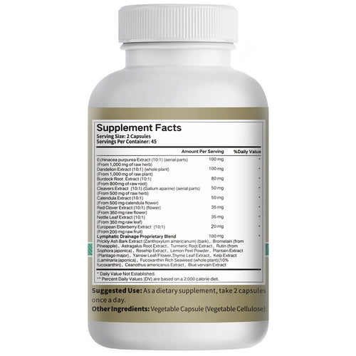 21-in-1 Liposome Lymphatic Drainage Supplements, 45 Day Supply, 4800mg Immune & Lymph System Support, 10:1 Concentrated Technology, Echinacea, Dandelion, Burdock, Bromelain, Calendula, 90 Capsules VivoNu buy supplements Au