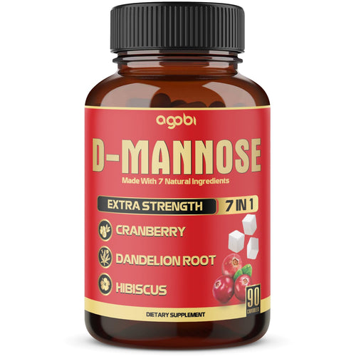 agobi D-Mannose Capsules - 7 Herbs with Cranberry, Dandelion, Hibiscus and More - Support Flush Impurities and Urinary Tract Health - 90 Vegan Capsules 3-Month Supply agobiBuy Supplements Australia
