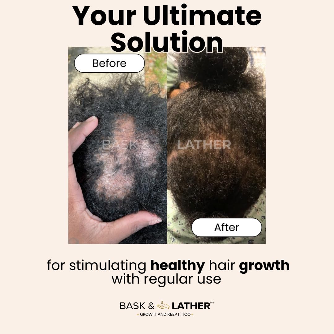 Bask & Lather Scalp Stimulator Hair Growth Oil, Cold Pressed Mint and Rosemary Blend with Grapeseed for Hair Growth