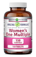 Multivitamin bottle labeled 'Women's One Multiple' by Amazing Formulas on a white background