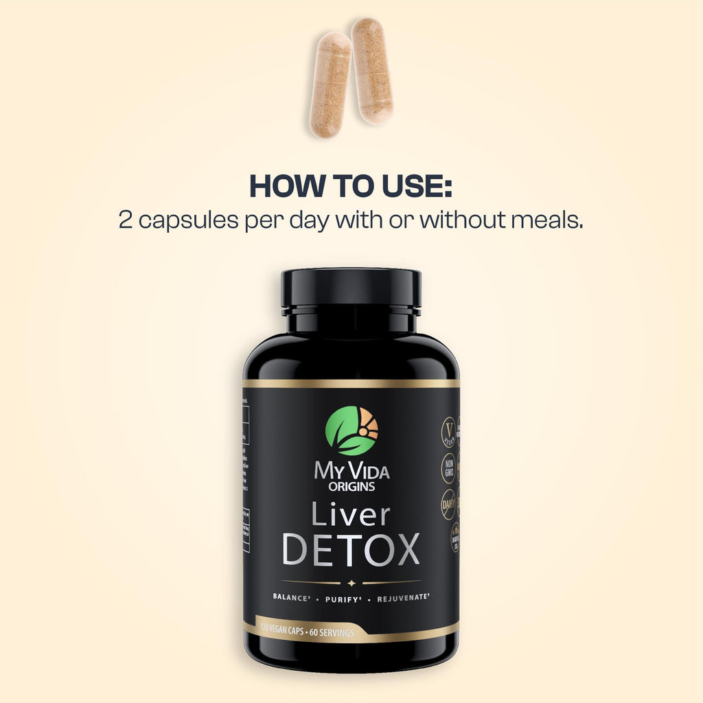My Vida Origins Liver Detox with Organic Milk Thistle Organic Dandelion Extract and Choline with NAC – Liver Detox 120 Capsules