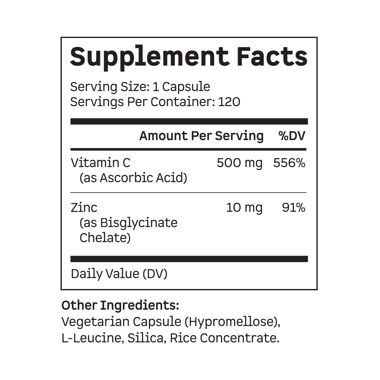 Kion Immune - Immune Support Supplement - Vitamin C Supplement - Vitamin C and Zinc for Everyday Wellness - 500 mg Vitamin C (Ascorbic Acid) and 10 mg Zinc - 120 Servings