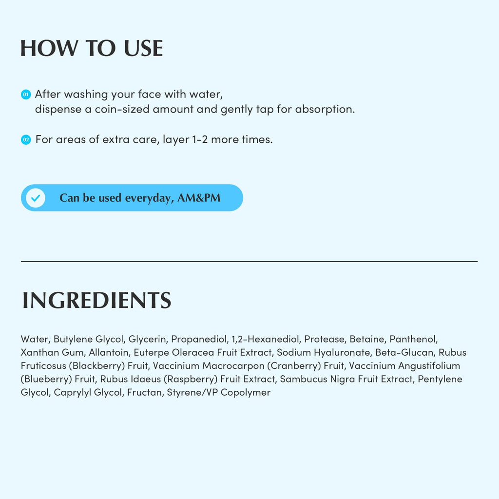 EQQUALBERRY Swimming Pool Toner - Korean Toner for Daily Exfoliating & Deep Hydration with Natural Enzyme Protease & Hyaluronic Acid