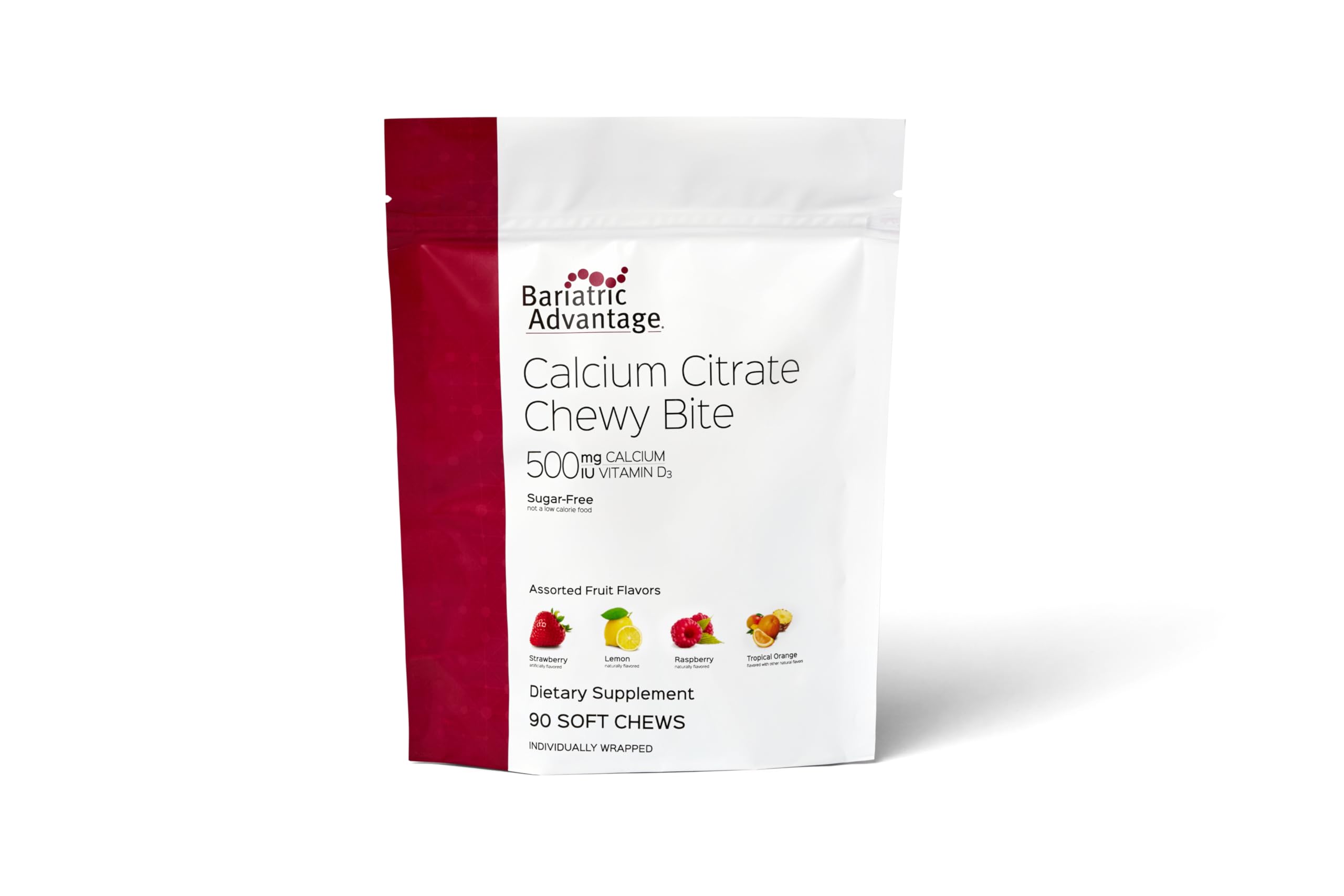 Bariatric Advantage Calcium Citrate Chewy Bites 500 mg - Highly Absorbable & Digestible