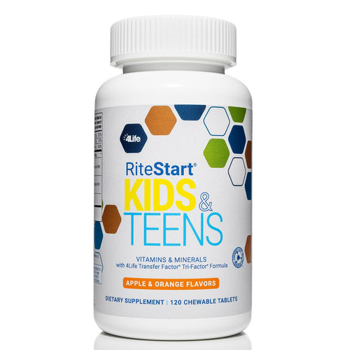 4Life RiteStart Kids and Teens- Apple, Orange Flavors, 22 Essential Vitamins, Minerals, Immune System and Brain Support Ages 2+ - 120 Chewable Tablets 4LifeBuy Supplements Australia