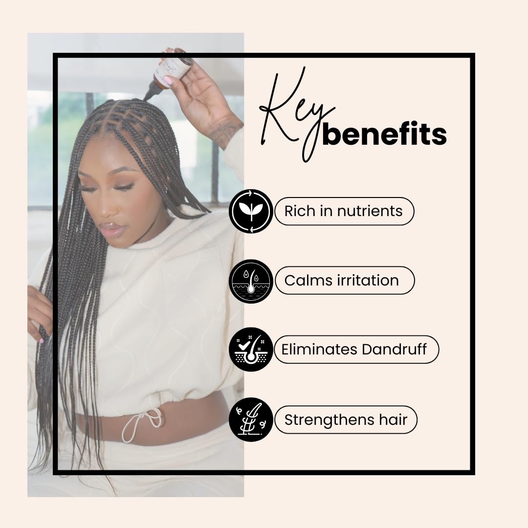 Bask & Lather Scalp Stimulator Hair Growth Oil, Cold Pressed Mint and Rosemary Blend with Grapeseed for Hair Growth