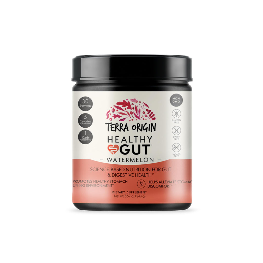 TERRA ORIGIN Healthy Gut Watermelon | 30-Servings with L-Glutamine, Zinc, Glucosamine, Slippery Elm Bark, Marshmallow Root and More!