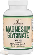 Magnesium Glycinate 400mg | 180 Capsules | Sleep, Muscle, & Heart Support | Vegan, Third Party Tested, Gluten Free, Non-GMO, by Double Wood Supplements Double Wood SupplementsBuy Supplements Australia