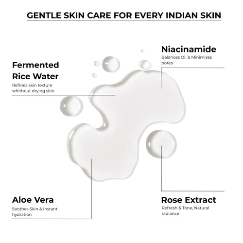 Alba Solé 5% Niacinamide Face Toner with Fermented Rice Water | pH 5.5 Balancing Toner | Hydrates, Refines Pores & Brightens for Glass Skin