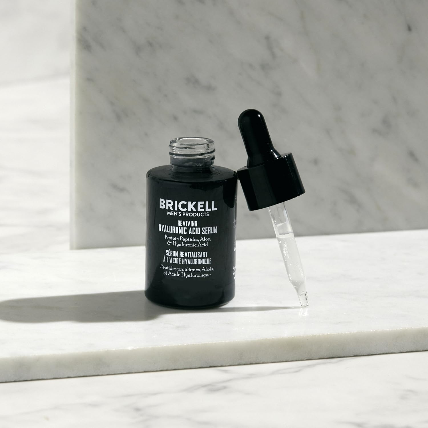 Brickell Men's Anti Aging Hyaluronic Acid Serum for Face, Reviving Day Serum for Men, Facial Serum With Hyaluronic Acid,