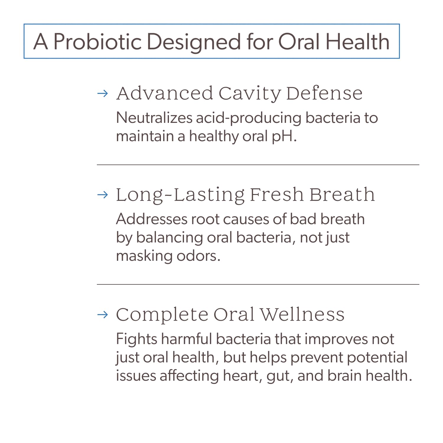 SuperTeeth Oral Probiotics for Mouth Bad Breath & Cavities, Oral Defense Dental Probiotic to Support Healthy Teeth & Gums, Lactobacillus Reuteri