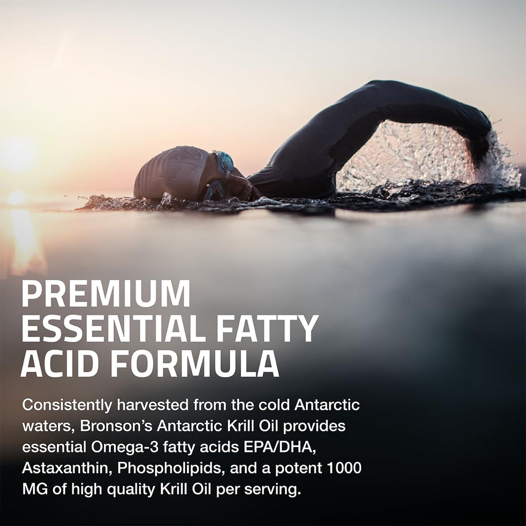 Bronson Antarctic Krill Oil 1000 mg with Omega-3s EPA, DHA, Astaxanthin and Phospholipids 120 Softgels