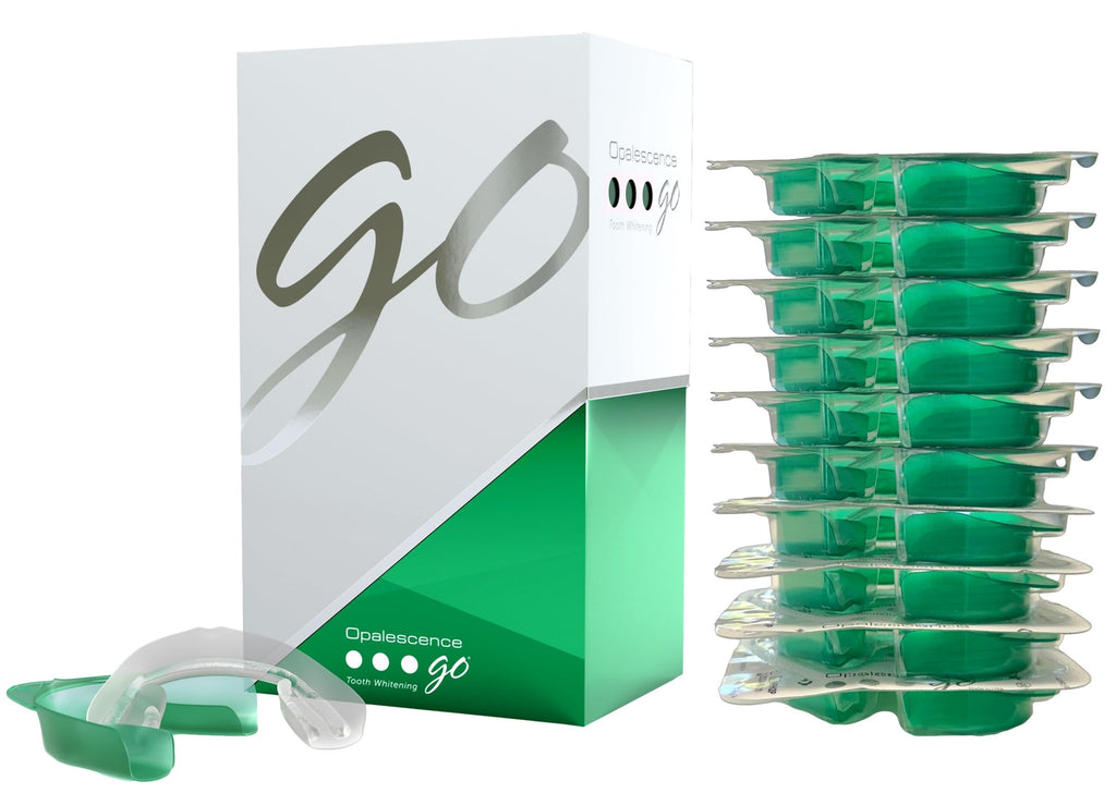 Opalescence Go 15- Prefilled Teeth Whitening Trays Kit - 15% Hydrogen Peroxide - (10 Treatments) Dentist Recomended - Made by Ultradent Products