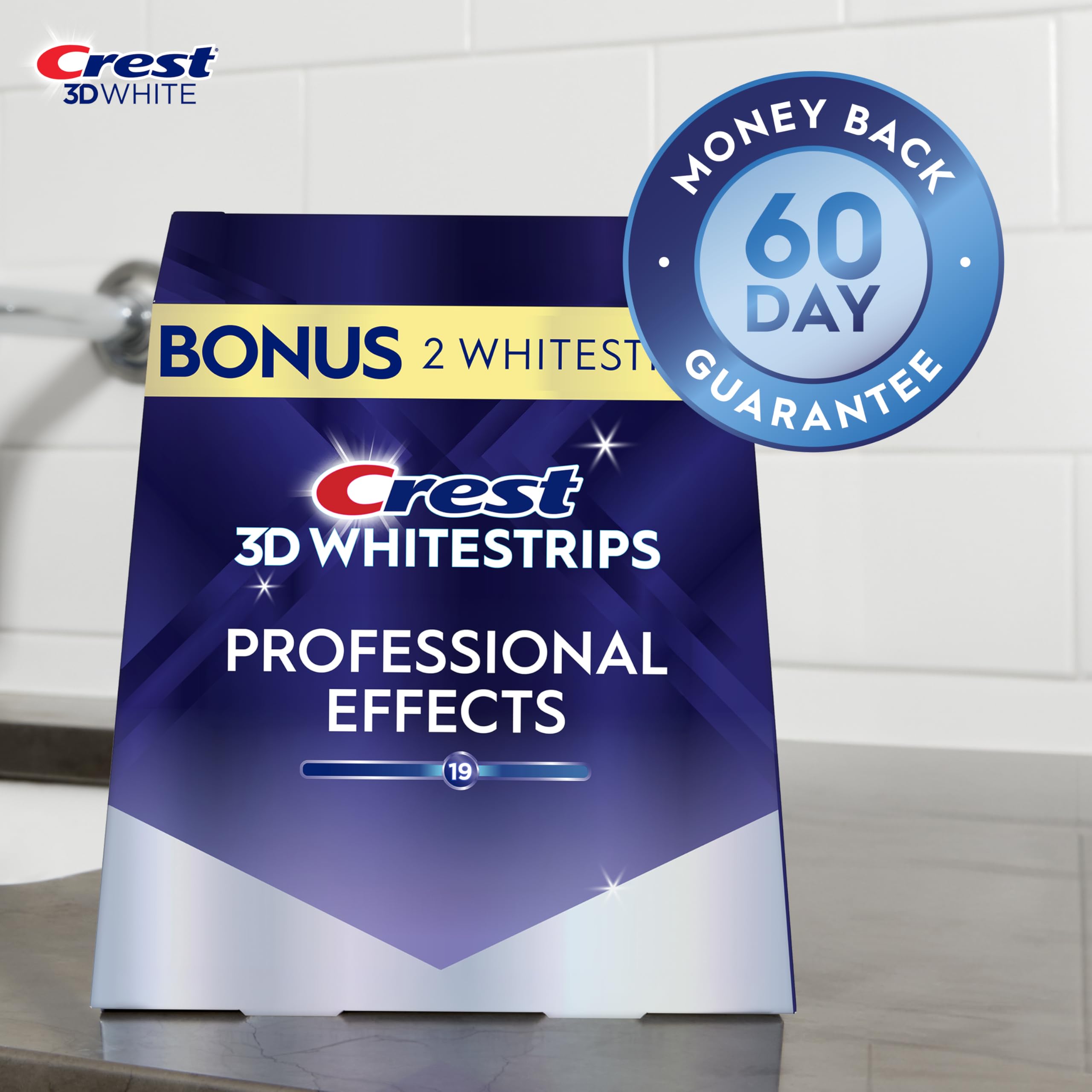 Crest 3D Whitestrips Professional Effects – Teeth Whitening Kit, 22 Treatments (20 + 2 Bonus), Each with 1 Upper/1Lower, 44 Strips