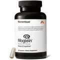 Black supplement bottle labeled 'Magtein' with a white label on a white background