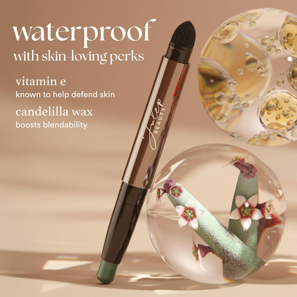 Julep Eyeshadow 101 Cream-to-Powder Waterproof Eyeshadow Stick – Midnight Blue Shimmer – Long-Lasting, Buildable, Crease-Proof, Cruelty Free, Shimmer Finish with Built-In Smudger