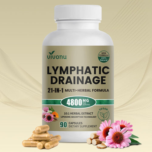 21-in-1 Liposome Lymphatic Drainage Supplements, 45 Day Supply, 4800mg Immune & Lymph System Support, 10:1 Concentrated Technology, Echinacea, Dandelion, Burdock, Bromelain, Calendula, 90 Capsules VivoNu buy supplements Au