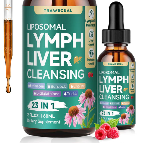 23-in-1 Liposomal Lymphatic Drainage Drops, Liver Cleanse Detox & Repair with Echinacea, TUDCA, Choline, L-Glutathione, Burdock for Lymphatic Support, Liver & Immune Health, 2 fl oz Supplement Trawecual buy supplements Au