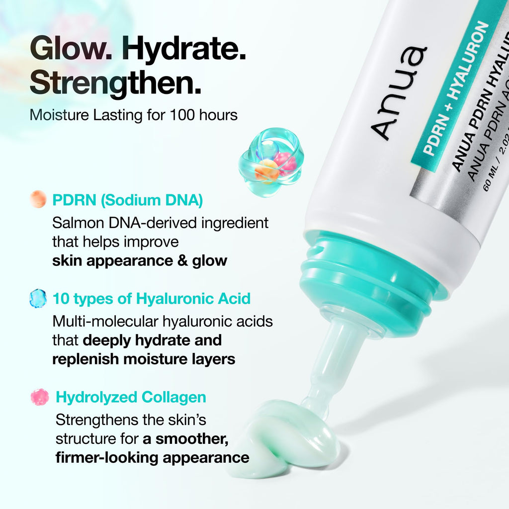 Anua PDRN Hyaluronic Acid 100 Moisturizing Cream, Lightweight, Non-Greasy Hydrating Face Moisturizer with Salmon DNA for Glass Skin, Korean Skincare (2.02 fl oz) ANUABuy Supplements Australia