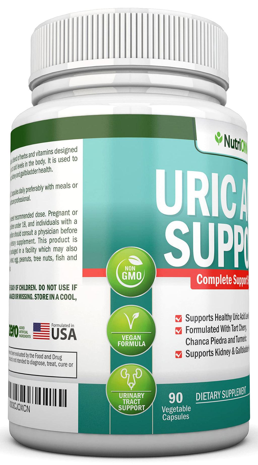 Uric Acid Flush - Herbal Uric Acid Cleanse Supplement - With Tart Cherry, Celery Seed Extract, Chanca Piedra, Devil’s Claw & Green Coffee Bean - Vegan