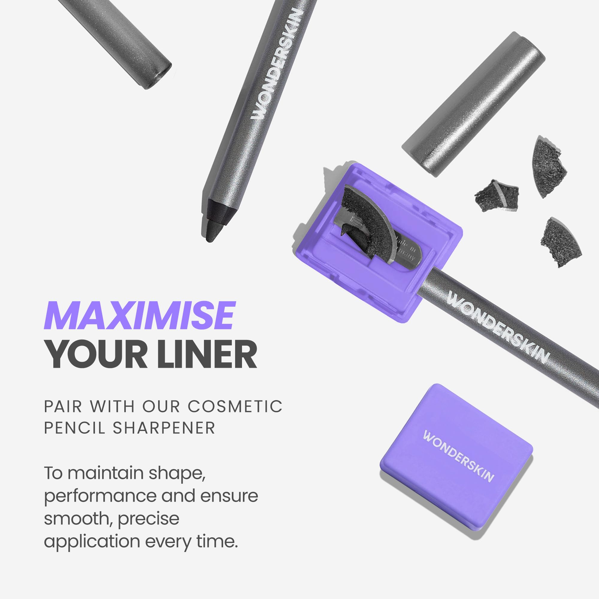 Wonderskin Eyeliner Pencil, 1440 Longwear Brown Glitter Eyeliner Pencil - Waterproof, Sharpenable & Smudge Proof (Gold Mocha)