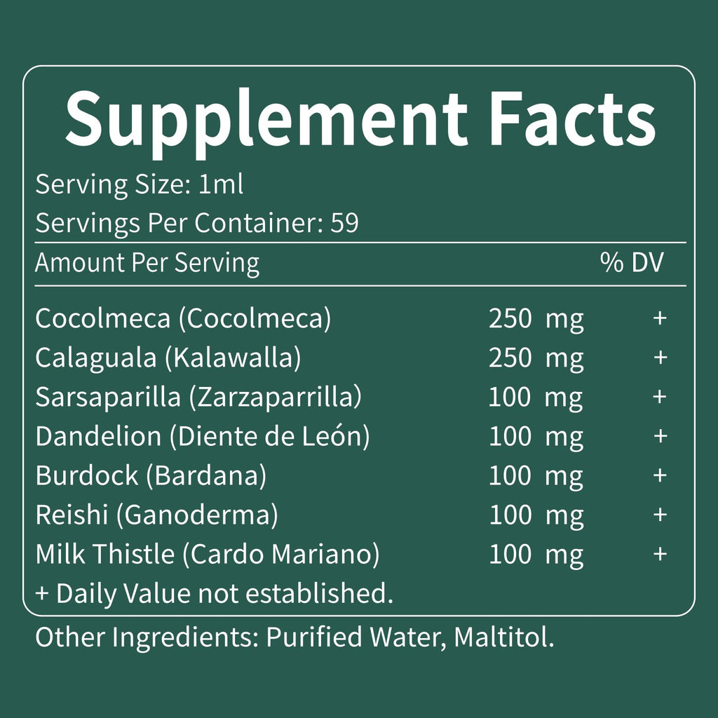 Fuenvegtal Cocolmeca Bark Immunity & Detox Drop, Herbal Extract with Polypodium Leucotomos Sarsaparilla Milk Thistle Supplement Support Detoxification,