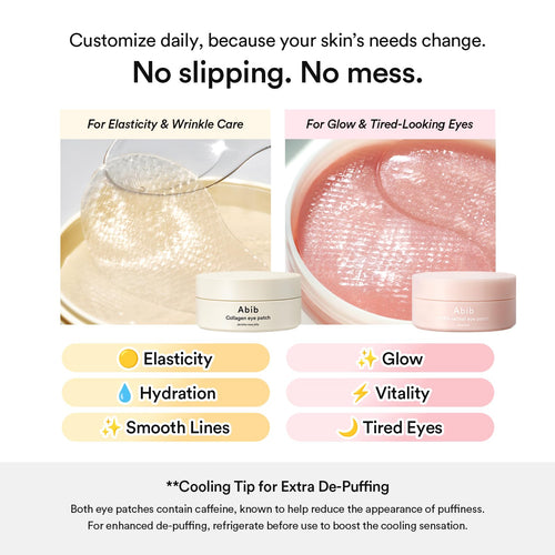 Abib Collagen Peptide Eye Patches for Wrinkles & Fine Line with Jericho Rose Jelly, 60 Count, Korean Skin Care