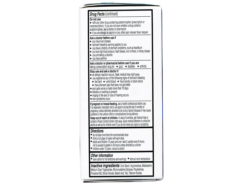 Vanquish Effective Headache Relief – Aspirin (NSAID), Acetaminophen, Caffeine, 100 Analgesic Coated Caplets - 3 Pack VanquishBuy Supplements Australia