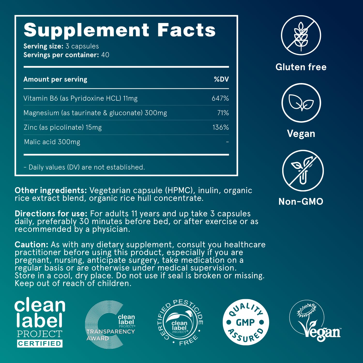 Puori Magnesium Complex Supplement - High Absorption Magnesium Taurinate & Gluconate, Zinc, Vitamin B6 & Malic Acid for Sleep Support, Immune & Bone Health & Muscle Recovery - 240 Vegan Capsules