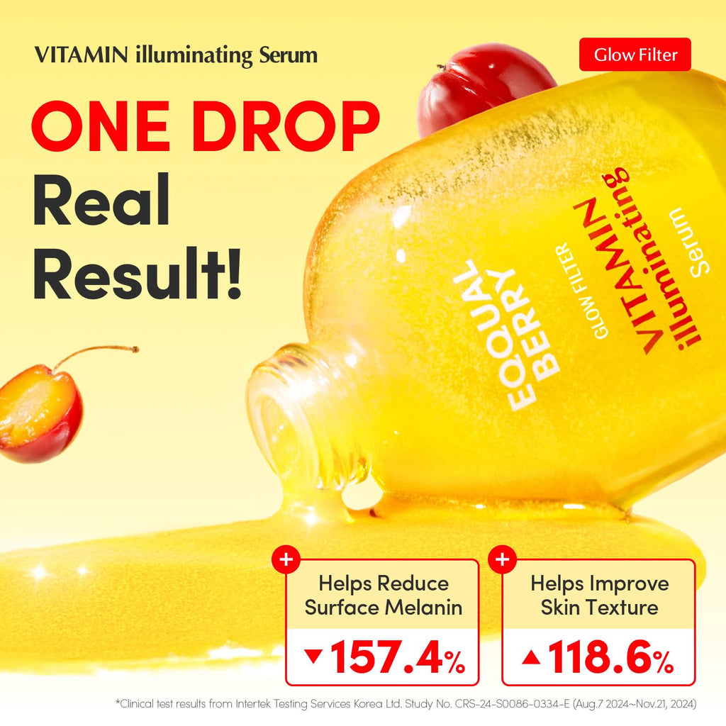 EQQUALBERRY Vitamin Illuminating Serum Double Pack | Niacinamide 4% & TXA | Brightening Vitamin C Serum for Glow & Hyaluronic Acid | Dark Spot & Uneven Tone Care