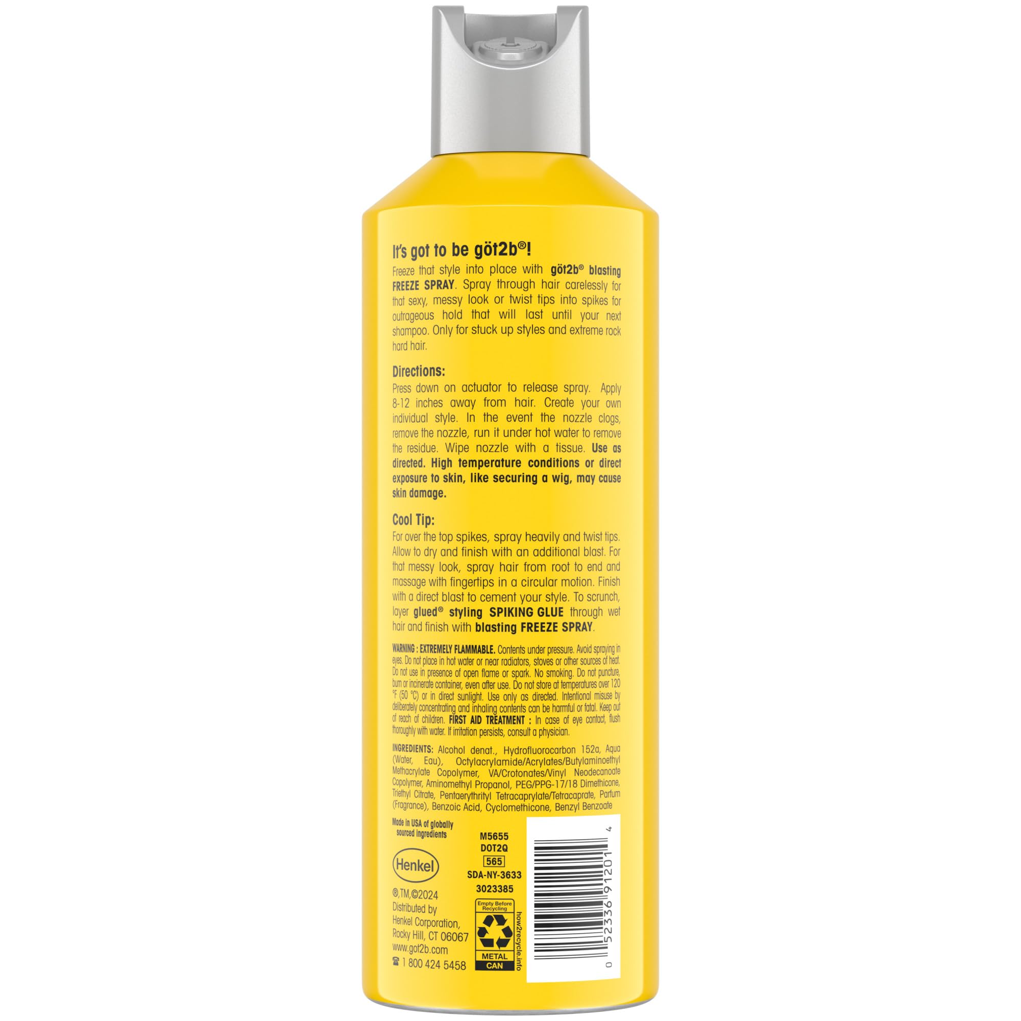 Got2b Glued Blasting Freeze Hairspray, 12 oz, Pack of 2