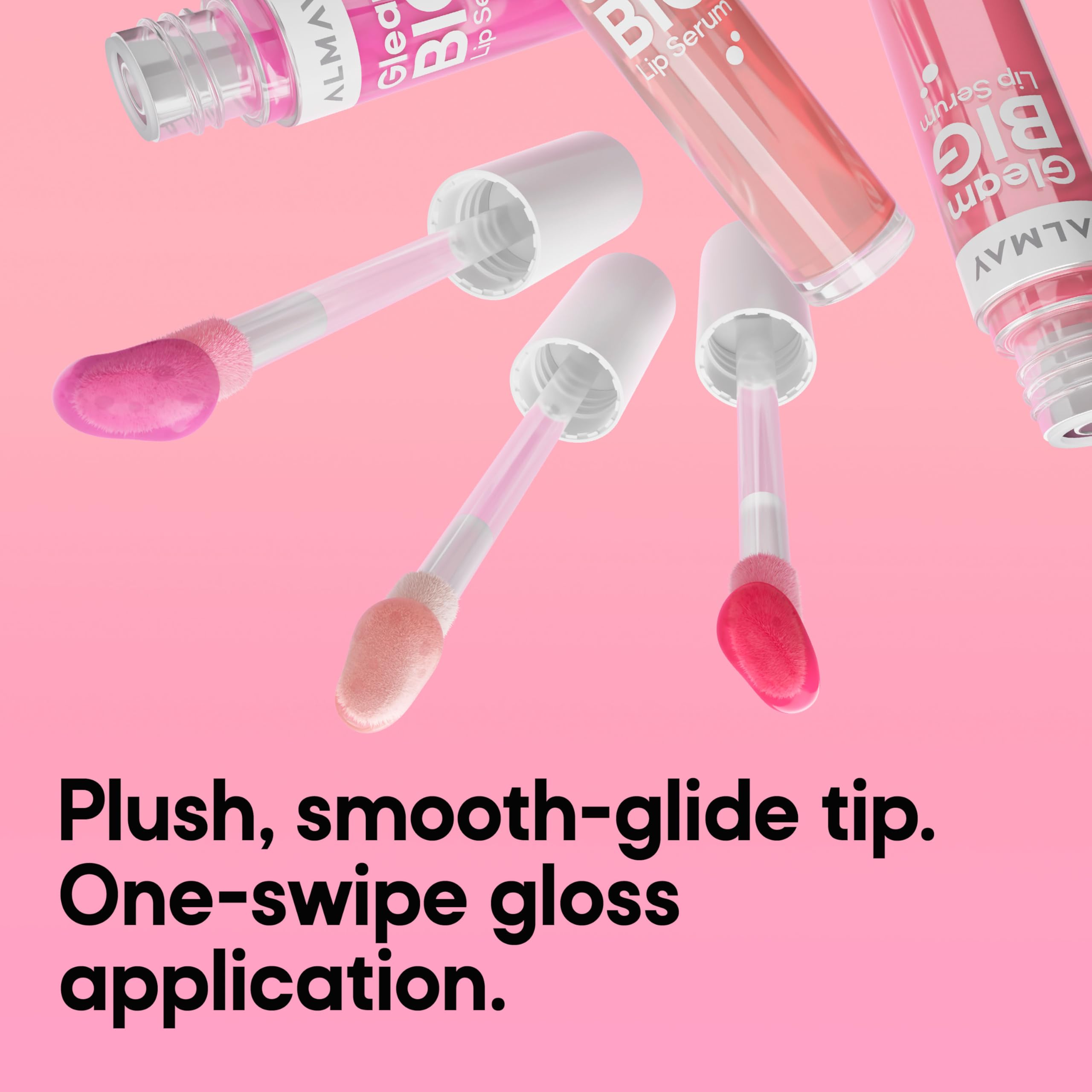 Almay Gleam Big™ Lip Serum, Hydrating and Moisturizing, Hypoallergenic Lip Gloss, Non-Sticky, 100 Positively Pink, 0.13 fl oz