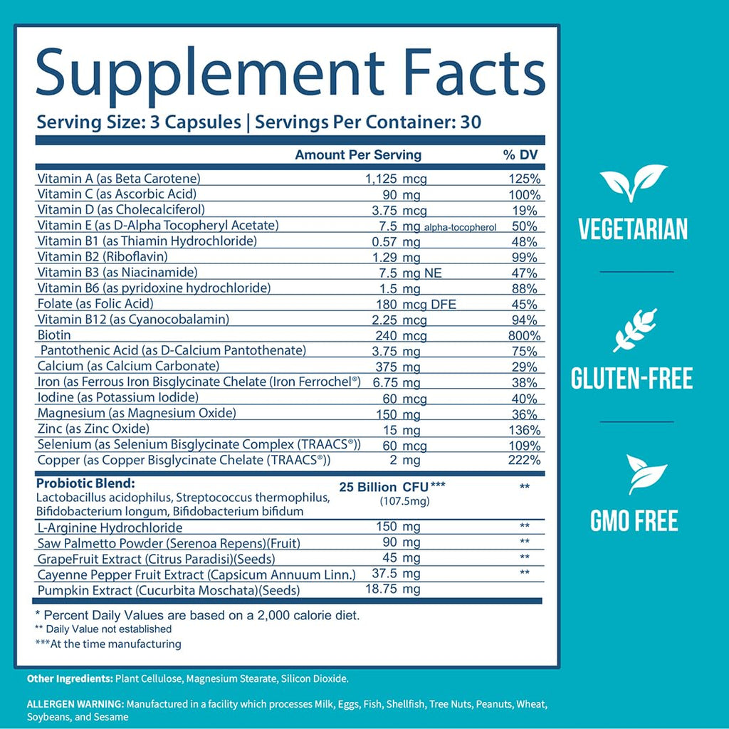 GOBIOTIX Multivitamin with Probiotics and Digestive Enzymes - 25 Billion CFU - Digestive Health, Probiotics