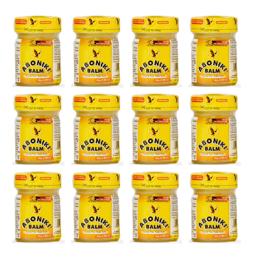 Aboniki Powerful Topical Pain Relief Balm with Natural Ingredients | Fast-Acting Soothing Relief for Joints & Muscle Pain, Soreness, Cramps | Long Lasting Full Body Rub (12 Plastic Jars) AbonikiBuy Supplements Australia