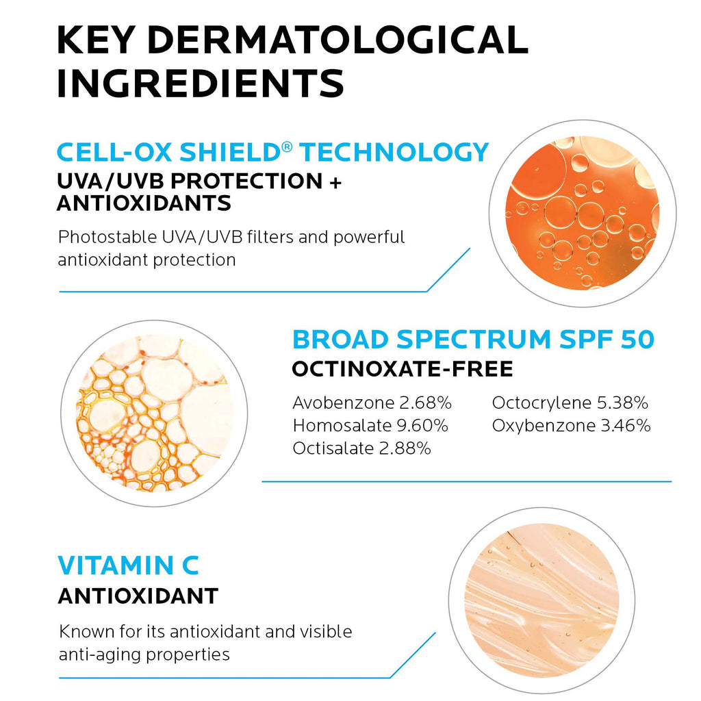 La Roche-Posay Anthelios AOX Daily Antioxidant Serum with SPF, Face Moisturizer with Sunscreen and Vitamin C & E, Oil Free Face Sunscreen for Sensitive Skin